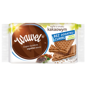 Wawel Wafle Kakaowe bez dodatku cukru 110g